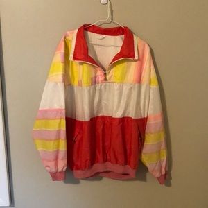 80s bright neon quarter-zip jacket